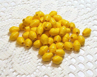 Paper Beads, Loose Handmade, Spacer Beads, Jewelry Making, Bright Yellow