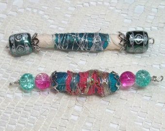 Fabric Beads, Boho Beads, Handmade, Jewelry Making Supplies,