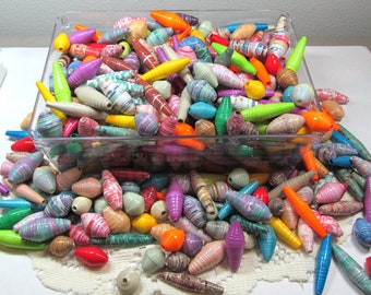 Paper Beads, Jumbo Beads, Focal Beads, Jewelry Making Supplies, Assorted