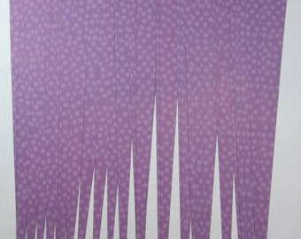 Pre Cut Paper Bead Making Strips Paper Bead Supplies Craft Supplies, Purple Dots on Purple