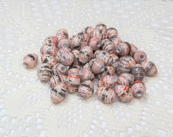 Paper Beads, Loose Handmade Jewelry Supplies Jewelry Making Round Halloween Words