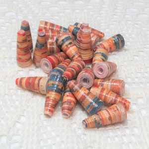 Paper Beads, Loose Handmade Jewelry Supplies Jewelry Making Watercolor American Flag