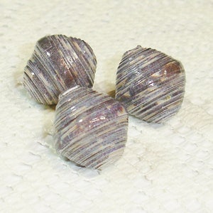 Focal Paper Beads, Handmade Loose Supplies Set of Three Vintage Patriotic Stars Blue
