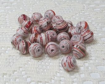 Paper Beads, Loose Handmade Jewelry Making Supplies Craft Supplies Round Fall Shapes