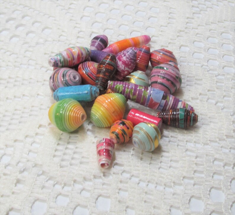 Paper Beads Loose Handmade Jewelry Making Supplies Craft Etsy