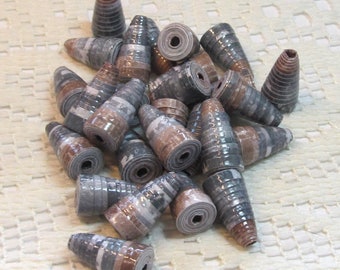 Paper Beads, Loose Handmade, Jewelry Making Supplies, Cone Steamed Hot Cocoa