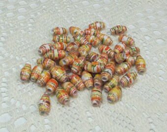 Paper Beads, Loose Handmade Jewelry Making Supplies Craft Supplies Mini Sunflowers