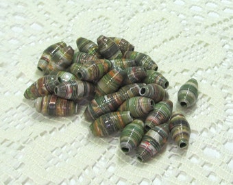 Paper Beads, Loose Handmade Jewelry Making Supplies Craft Supplies Real Cactus