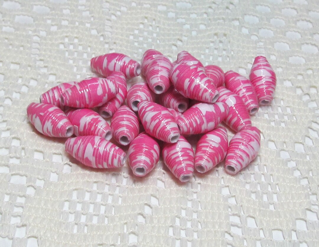Paper Beads, Loose Handmade Jewelry Making Supplies Craft Supplies