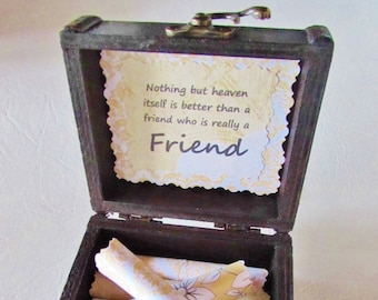 Best Friend Gift - Box of Sunshine - Uplifting Quotes in Wood Box, Friend Birthday Gift, Friend Chistmas Gift, Personalized Friend Gift