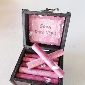 Sexy Date Night Box - Sexy Date Night Ideas in a Wood Chest - Sexy