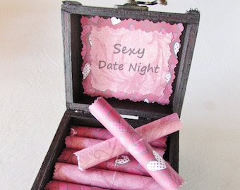 Sexy Date Night Box - romantic ideas in a keepsake wood box