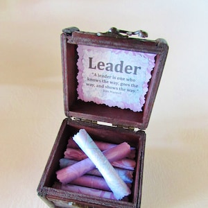 Leadership Scroll Box - Leadership Quotes in a Wood Box - Boss Gift - Boss Day - Christmas Gift for Boss - Leadership Gift - Coworker Gift