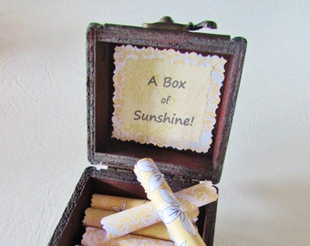 A Box of Sunshine, Cancer Gift, Breast Cancer, Gift, Sunny, Encouraging Quotes in Wood Box, Cancer Encouragement, Inspiring Quote, Sunshine