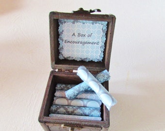 A Box of Encouragement - Get Well Gift - Cancer Gift - Encouraging Quotes in a Wood Box
