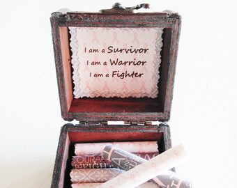 Breast Cancer Scroll Box - Encouragement Gift - Breast Cancer Gift - Cancer Gift for Friend - Cancer Card - Chemo Gift - Radiation Gift