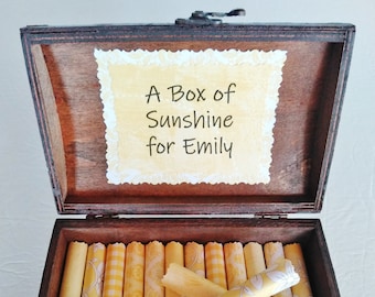 A Box of Sunshine - Encouraging quotes in a beautiful wood box - Birthday Gift - Just Because - Get Well Gift - Divorce Gift - Depression