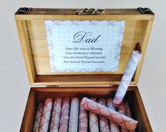 Sympathy Scroll Box - Comforting quotes in a beautiful wood chest - Sympathy Gift - Bereavement Gift - Loss of Dad - Funeral Gift - Memorial
