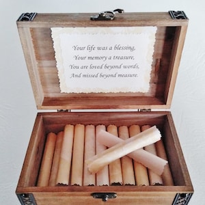 Sympathy Scroll Box: Cedar Wood Chest with Comforting Quotes