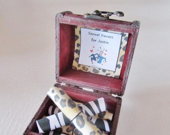Sexy Scroll Box - Kinky Favors for Him in a Keepsake Wood Box