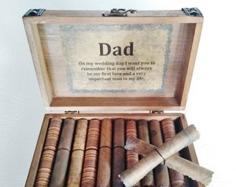 Father Scroll Box - Dad Quotes on Scrolls in a Cedar Box - Father of Bride Gift, Father of Groom Gift, Dad Gift, Father's Day Gift