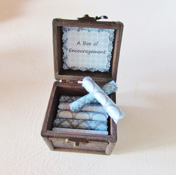 A Box of Encouragement - Get Well Gift - Cancer Gift - Encouraging Quotes in a Wood Box