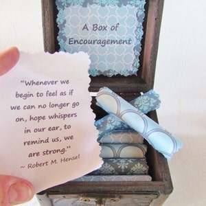 A Box of Encouragement Get Well Gift Cancer Gift Encouraging Quotes in a Wood Box image 2