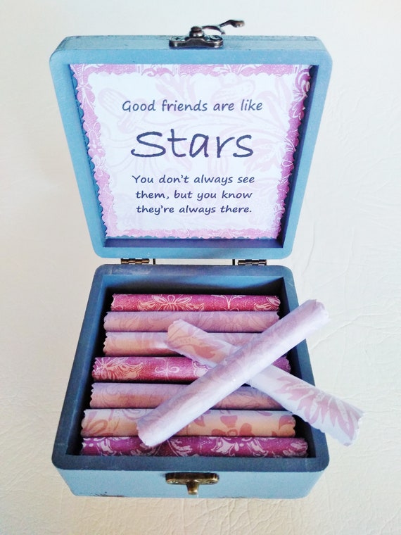 Friend Scroll Box - Friendship and Goodbye Quotes in a Ceramic & Wood Box - Friend Goodbye Gift - Friend Long Distance - Friend Christmas