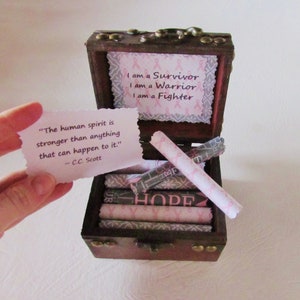 A Box of Encouragement Get Well Gift Cancer Gift Encouraging Quotes in a Wood Box Breast Cancer Quote