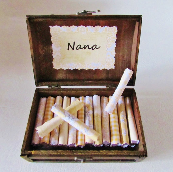 Nana Scroll Box - nana quotes on scrolls in a wood jewelry box - nana gift, nana birthday gift, nana christmas gift, nana personalized