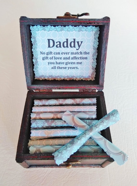 Dad Scroll Box - great quotes about dads in a wood chest - dad birthday, fathers day, best dad, father of the bride gift, personalized dad