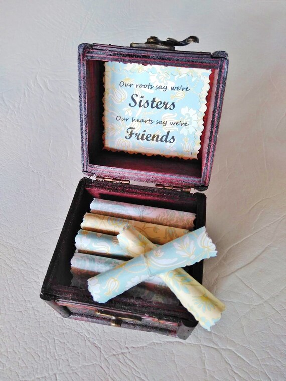 Sister Scroll Box - sister quotes on scrolls - gift for sister, sister birthday gift, sister Christmas gift, best sister, big sister gift