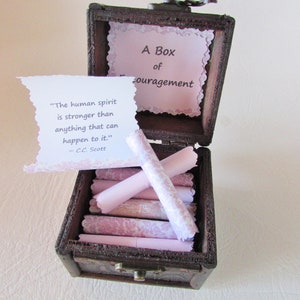 A Box of Encouragement Get Well Gift Cancer Gift Encouraging Quotes in a Wood Box image 4