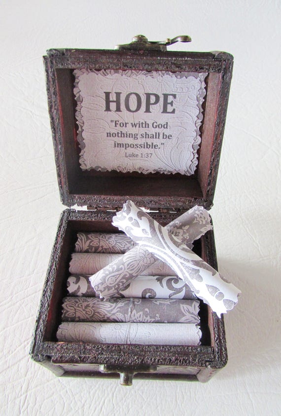 Get Well Gift, Hope Bible Box, Cancer Gift, Breast Cancer Gift, Inspirational Bible Verses in Box, Cancer Encouragement, Bible Verses