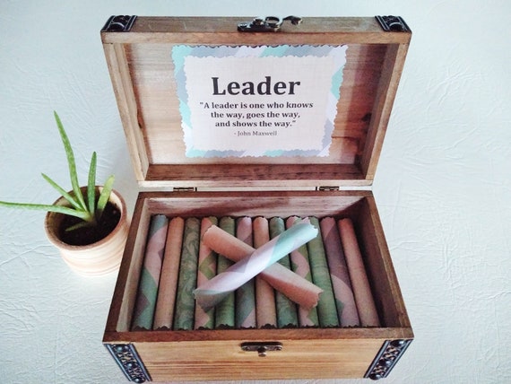 Leadership Scroll Box - Inspiring leadership quotes in a cedar wood box - Boss Gift for Men, Boss Gift for Women, Boss Day, Boss Christmas