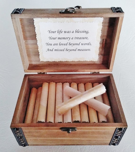 Sympathy Scroll Box - Comforting quotes in a wood cedar chest - Loss of Dad - Sympathy Gift - Bereavement Gift - Funeral Gift - Memorial