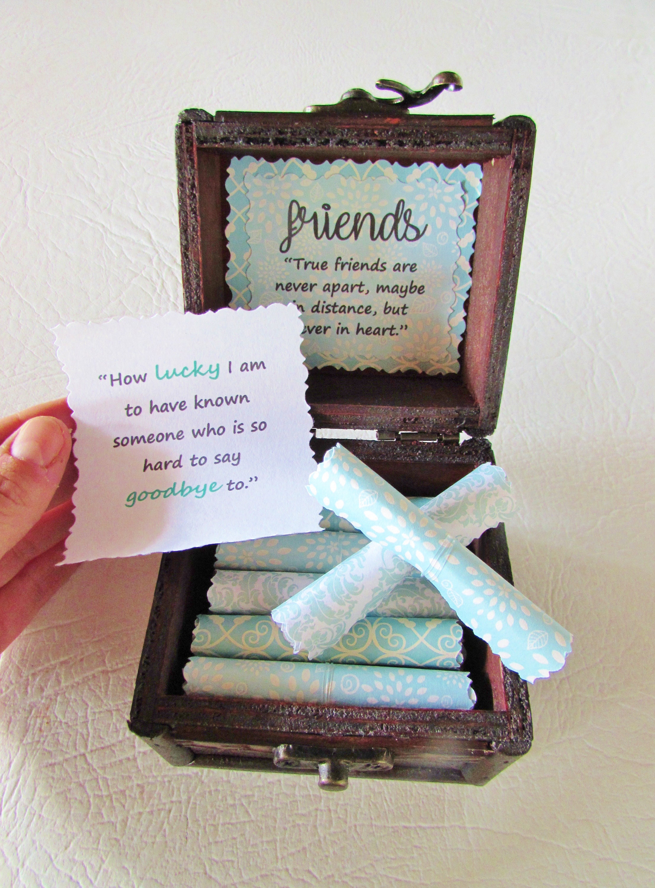 Friend Goodbye Gift - Friend Quote Box - Friendship and Goodbye Quotes
