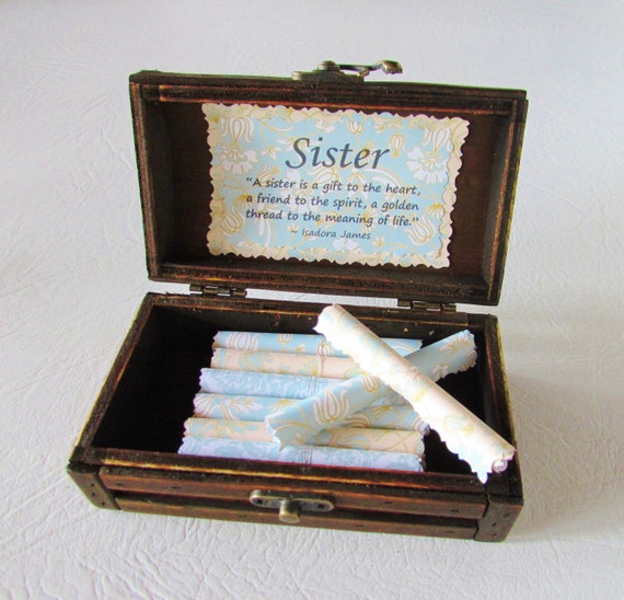 Sister Quote Box - sister quotes in a wood box - unique sister gift, birthday gift for sister, big sister, little sister, twin sister