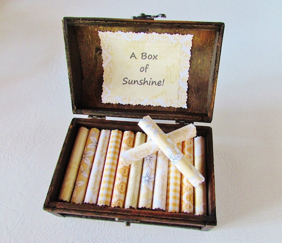 A Box of Sunshine - Encouraging quotes in a beautiful wood box - Birthday Gift - Just Because - Get Well Gift - Divorce Gift - Depression