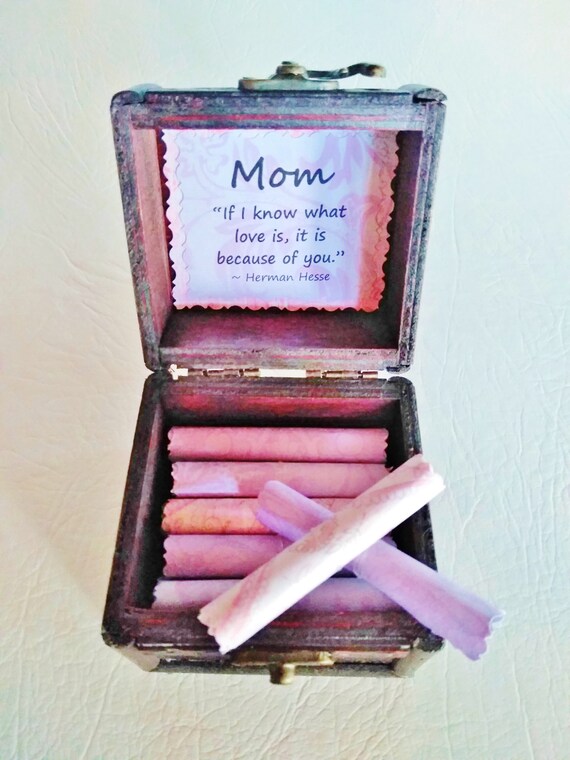 Mom Scroll Box - sweet quotes about moms in a cute wood box - Mom Gift - Mom Christmas Gift - Mom Birthday Gift - Best Mom - Mother's Day