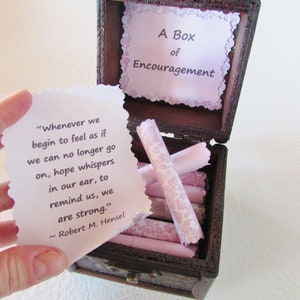 A Box of Encouragement Get Well Gift Cancer Gift Encouraging Quotes in a Wood Box image 10