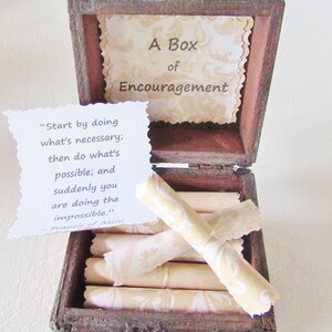 A Box of Encouragement Get Well Gift Cancer Gift Encouraging Quotes in a Wood Box image 7