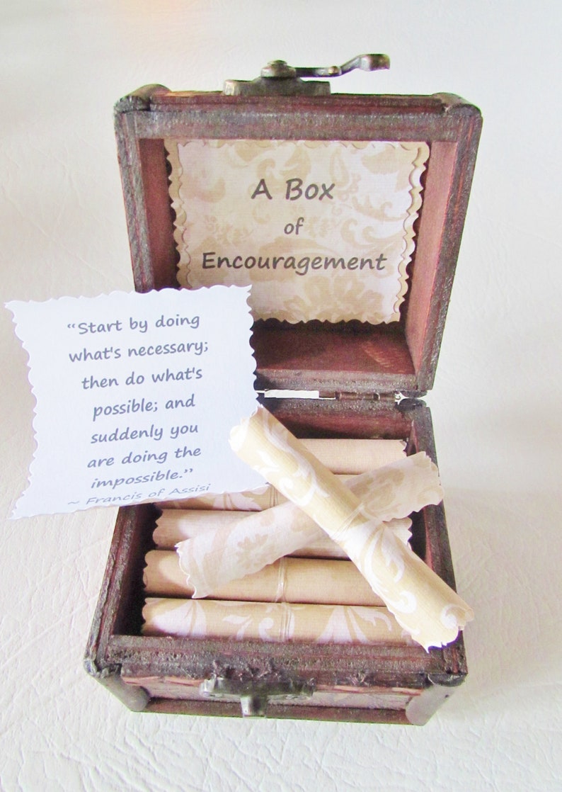 A Box of Encouragement Get Well Gift Cancer Gift Encouraging Quotes in a Wood Box image 7