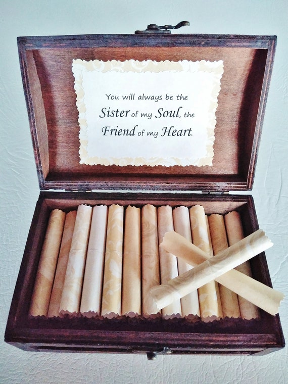 Sister Scroll Box - Sentimental quotes about sisters in a wood jewelry box - Sister Gift - Sister Birthday - Sister Christmas - Best Sister