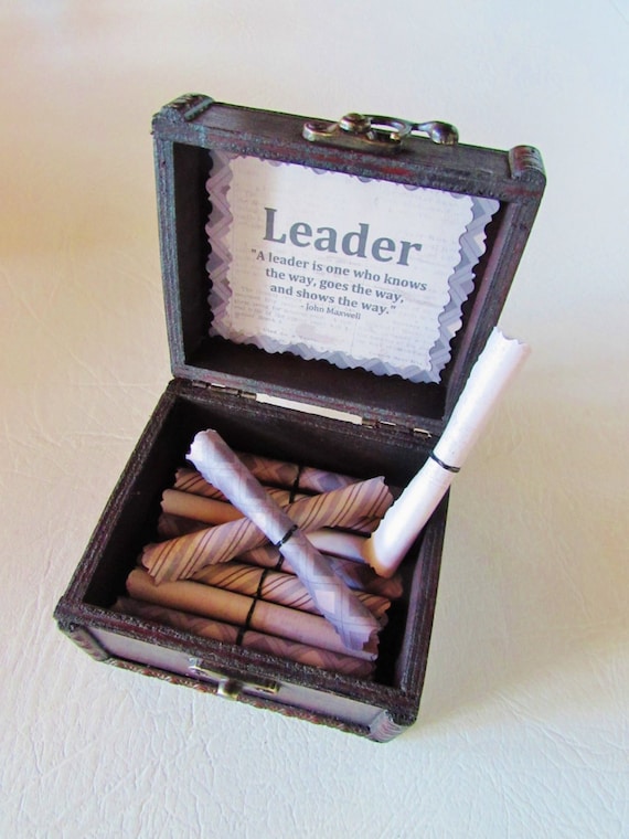 Leadership Box - Leadership Quotes in a Wood Box - boss day gift, birthday gift for male boss, birthday gift for female boss, boss gift idea