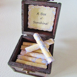 A Box of Encouragement Get Well Gift Cancer Gift Encouraging Quotes in a Wood Box Box of Sunshine