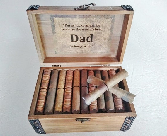 Dad Scroll Box - 40 Great Quotes in a cedar chest - dad birthday, fathers day, best dad, father of the bride gift, personalized dad, unique