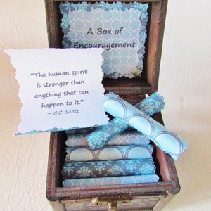 A Box of Encouragement Get Well Gift Cancer Gift Encouraging Quotes in a Wood Box image 8