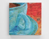 Coffee fine art collage Mounted Canvas Art poster Print