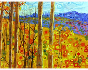 Fall Blue Ridge Parkway Shenandoah Virginia Abstract Art Landscape Painting